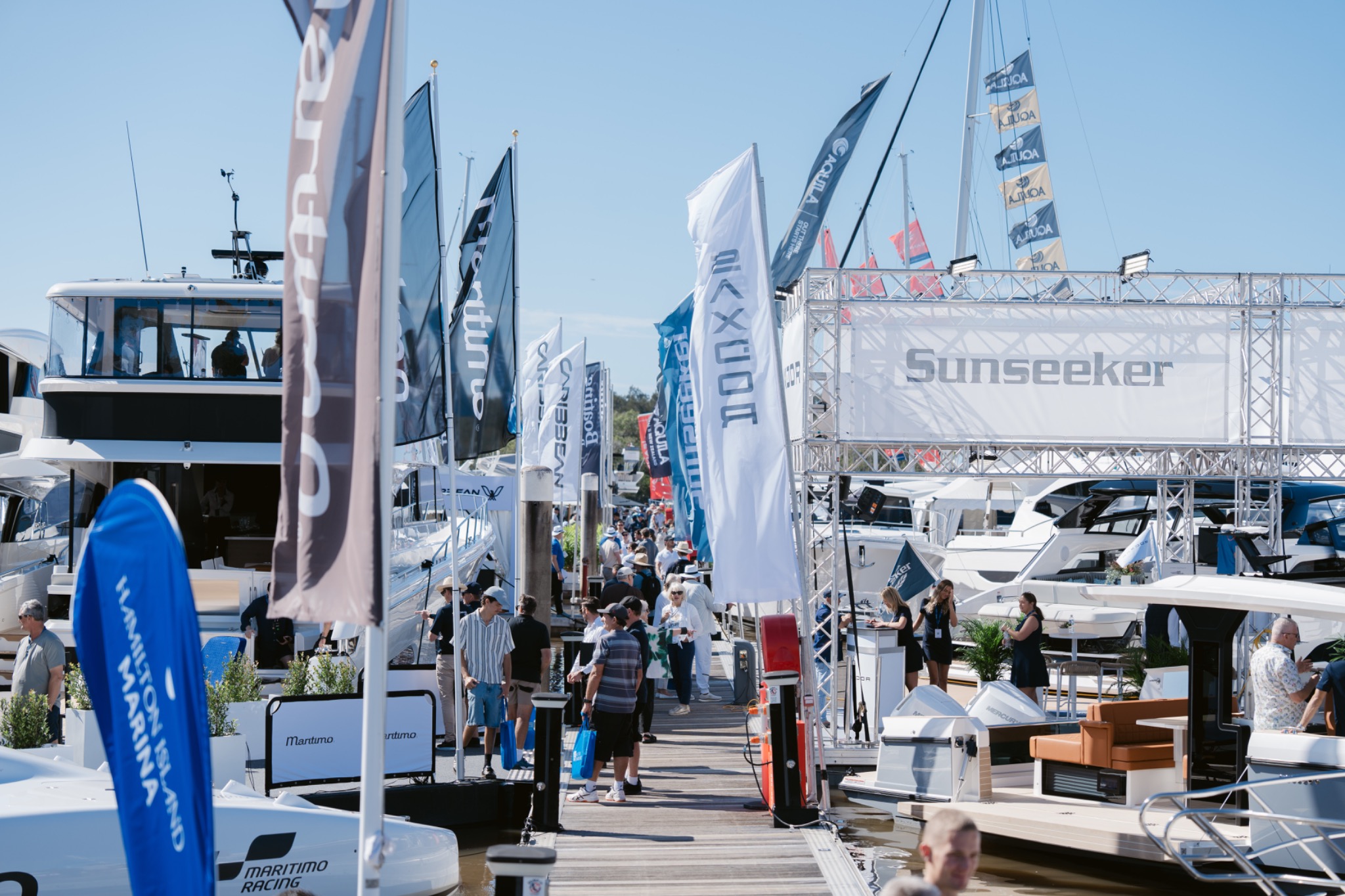 Visitors and exhibitors at the Sanctuary Cove International Boat Show